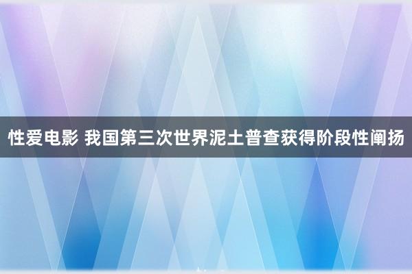 性爱电影 我国第三次世界泥土普查获得阶段性阐扬